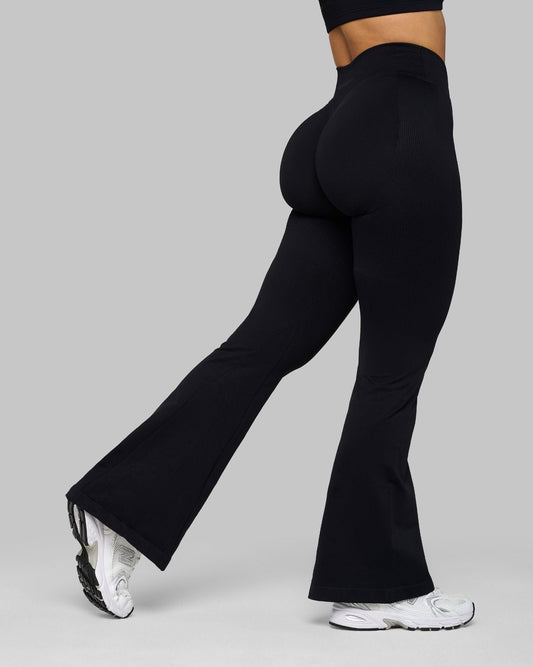 Leggings Ribbed Flare Factives™ - Negro