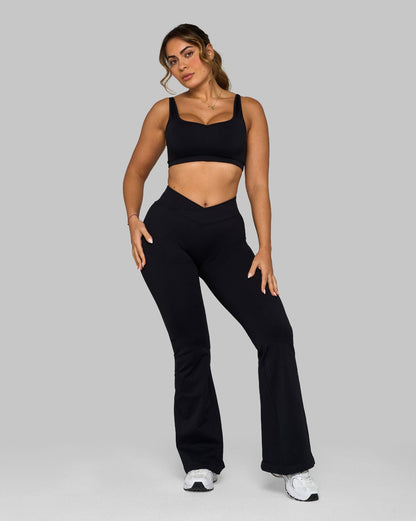 Leggings Ribbed Flare Factives™ - Negro
