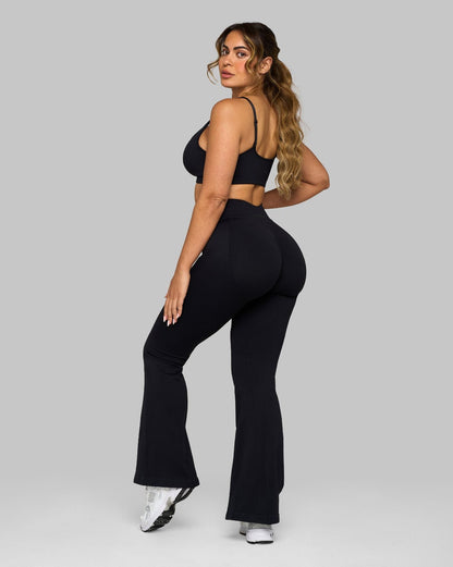 Leggings Ribbed Flare Factives™ - Negro