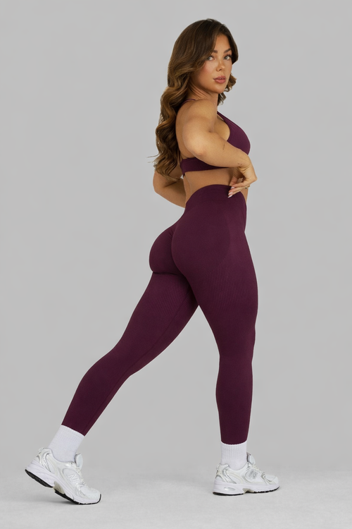 Leggings Ribbed Factives™ - Granate Intenso