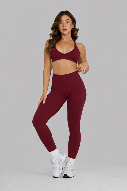 Leggings Ribbed Factives™ - Burdeos
