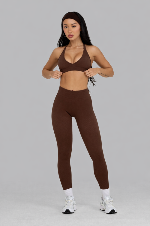 Leggings Ribbed Factives™ - Marrón