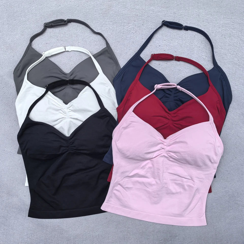 Top Halter Básico Fruncido - Factives™